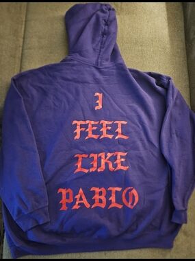 Gildan Purple Crewneck Hoodie with Red Gothic Text